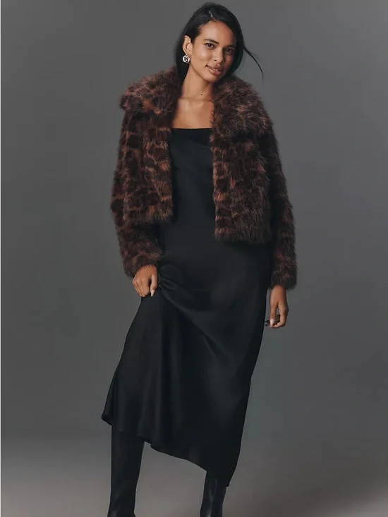 Anthropologie NVLT Faux Fur Crop Jacket - Picture 6 of 9